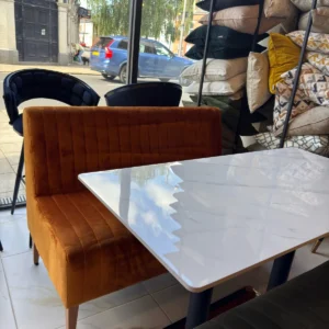 Asal Burnt Orange Velvet Sofa 120 Cm Ready In-Stock