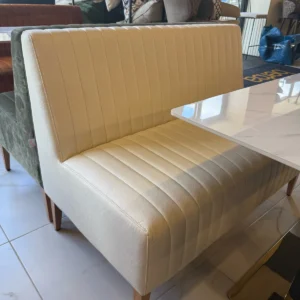 Asal Cream Leather Sofa 120 Cm Ready In-Stock