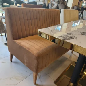 Asal Golden Brown Velvet Sofa 120 Cm Ready In-Stock